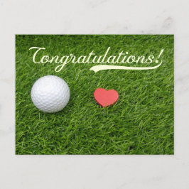 Golf Herzlichen Glückwunsch Golfball mit Liebe auf Postkarte