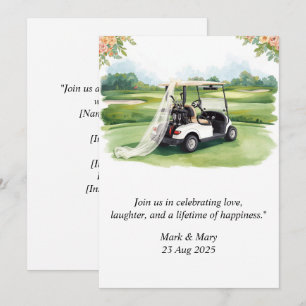 Golf-Hochzeit Aquarell Einladung