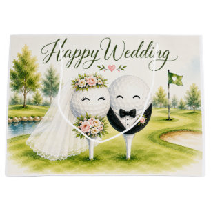 Golf-Hochzeit Braut & Bräutigam Ball Große Geschenktüte
