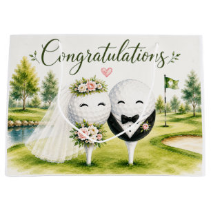 Golf-Hochzeit Braut & Bräutigam Ball Große Geschenktüte