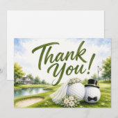 Golf-Hochzeit Braut & Bräutigam Danke (Vorne/Hinten)