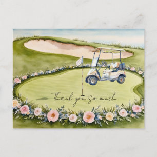 Golf Hochzeit danke Karte Golfplatz Aquarell