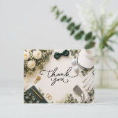 Golf-Hochzeit Danke Postkarte (Stehend Vorderseite)