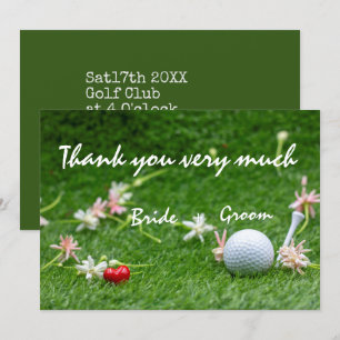 Golf-Hochzeit Dankeskarten Einladung