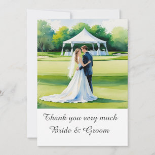 Golf-Hochzeit Dankeskarten für Golfer Aquarell Dankeskarte