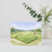 Golf-Hochzeit-Dankeskarten Postkarte (Stehend Vorderseite)