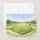 Golf-Hochzeit-Dankeskarten Postkarte (Vorne/Hinten)