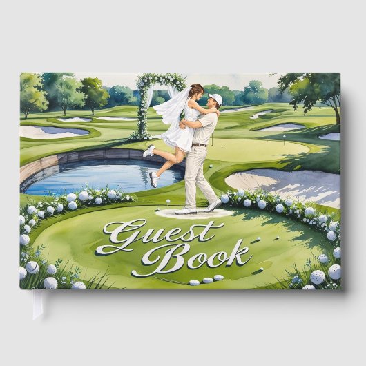 Golf-Hochzeit Gastbuch mit Thema Gästebuch (Vorderseite)