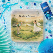 Golf Hochzeit Glücklich verliebt St. Patrick's Day Pappteller (Party)