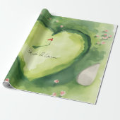 Golf-Hochzeit herzförmiger Golfplatz Geschenkpapier (Ungerollt)