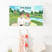 Golf Hochzeit in Golfplatz Braut und Groom Golfer Banner (Insitu)