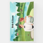 Golf Hochzeit in Golfplatz Braut und Groom Golfer Banner (Vertikal)