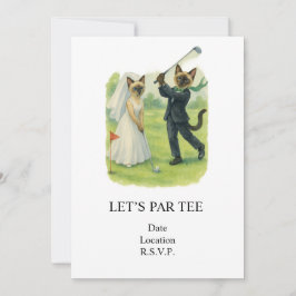 Golf Hochzeit Lass uns Par Tee für Katzenliebhaber Einladung