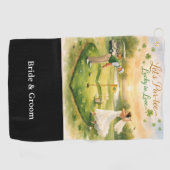Golf-Hochzeit Lucky in Love St. Patrick's Day Them Golfhandtuch (Horizontal)