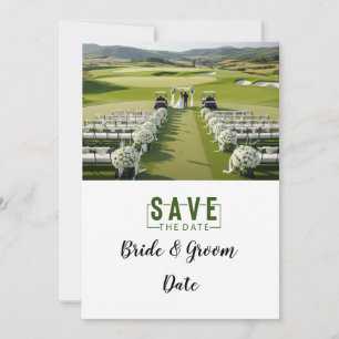 Golf Hochzeit mit Braut und Bräutigam Einladung
