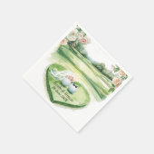 Golf-Hochzeit mit Golfball auf Grün Serviette (Ecke)