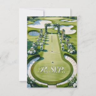 GOLF Hochzeit R.S.V.P. Antwort Aquarell-Stil