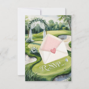 GOLF Hochzeit R.S.V.P. Antwort Aquarell-Stil