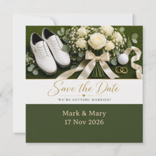 Golf-Hochzeit Save the Date Einladung
