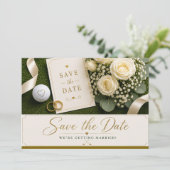 Golf-Hochzeit Save the Date Einladung  (Stehend Vorderseite)