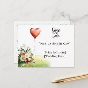 Golf Hochzeit Save the Date Eleganter Golfplatz Postkarte