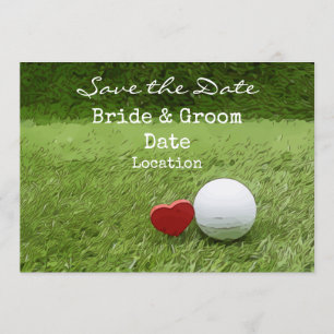 Golf-Hochzeit Save-the-Date-Karte mit Liebe Golfer Einladung
