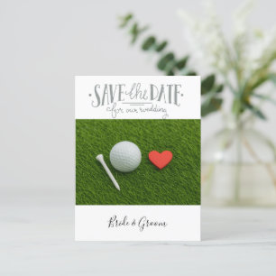 Golf-Hochzeit Sichern Sie das Datum Postkarte