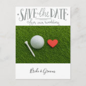 Golf-Hochzeit Sichern Sie das Datum Postkarte (Vorderseite)