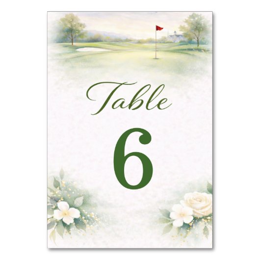 Golf-Hochzeit-Tischnummer-Schild Tischnummer (Vorderseite)