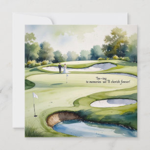 Golf Hochzeit zum Feiern mit uns Dankeskarte
