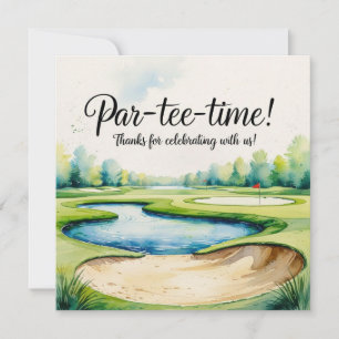 Golf Hochzeit zum Feiern mit uns Dankeskarte