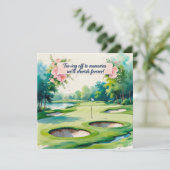 Golf Hochzeit zum Feiern mit uns Dankeskarte (Stehend Vorderseite)