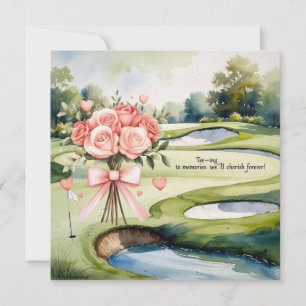 Golf Hochzeit zum Feiern mit uns Dankeskarte