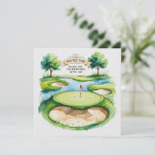 Golf Hochzeit zum Feiern mit uns Dankeskarte (Stehend Vorderseite)