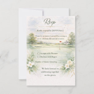 Golf-Hochzeits-RSVP-Karte Für immer Abschlag RSVP Karte