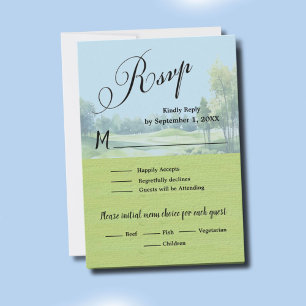 Golf-Hochzeits-RSVP-Karte QR-Code optional RSVP Karte