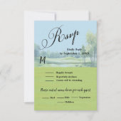 Golf-Hochzeits-RSVP-Karte QR-Code optional RSVP Karte (Vorderseite)