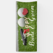 Golf Hochzeitsbanner Golf und Liebe auf Grün Banner (Vertikal)