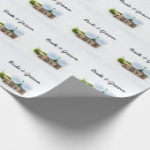 Golf Hochzeitsbräu Golf Tee mit Liebe Geschenkpapier (Ecke)