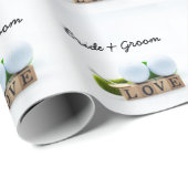 Golf Hochzeitsbräu Golf Tee mit Liebe Geschenkpapier (Rolleneckpunkt)