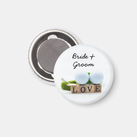 Golf Hochzeitsbräu Golf Tee mit Liebe Magnet (Vorderseite/Rückseite)