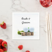Golf Hochzeitsbräu Golf Tee mit Liebe Serviette (Beispiel)