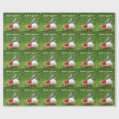Golf Hochzeitsbräuner auf grünem Gras Geschenkpapier (Flach)