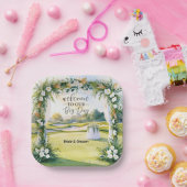 Golf-Hochzeitsdekorationen auf der Tafel des Grünb Pappteller (Party)