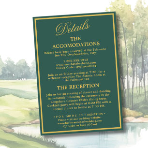 Golf-Hochzeitsdetails Beilagekarte Begleitkarte