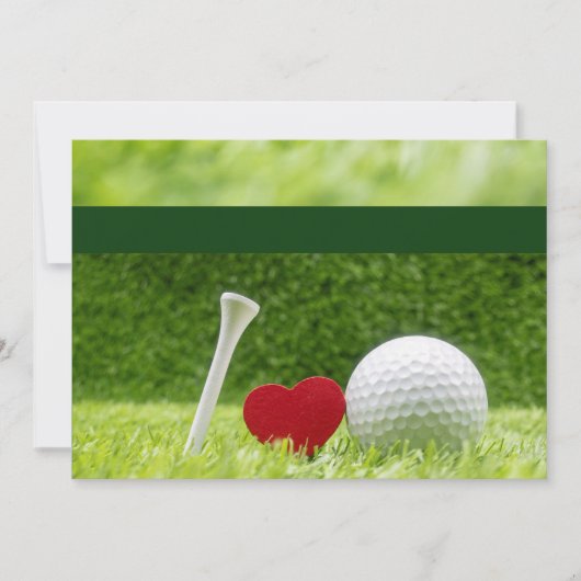 Golf Hochzeitseinladung mit Liebe und Tee Einladung (Vorderseite)