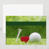 Golf Hochzeitseinladung mit Liebe und Tee Einladung (Vorne/Hinten)