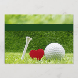 Golf Hochzeitseinladung mit Liebe und Tee Einladung
