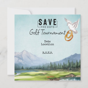 Golf-Hochzeitsring auf dem Golfplatz Einladung