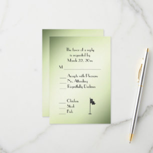 Golf-Hochzeitsthema Grün RSVP mit Menüauswahl Karte